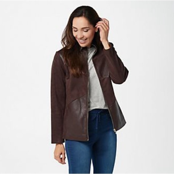 Belle by Kim Gravel Two-Tone Brown Jacket - Picture 1 of 13